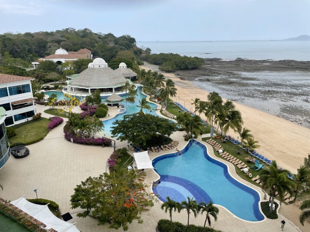 a swimming pool and a beach