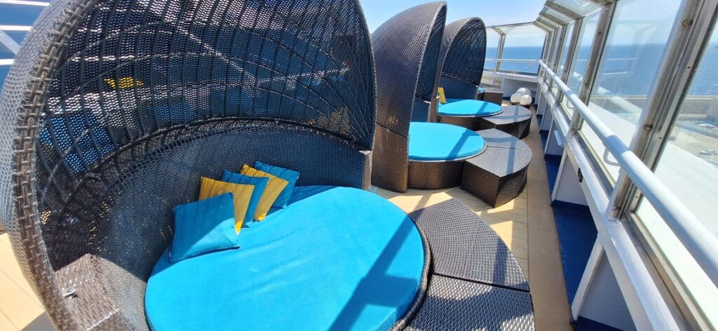 a group of chairs on a boat