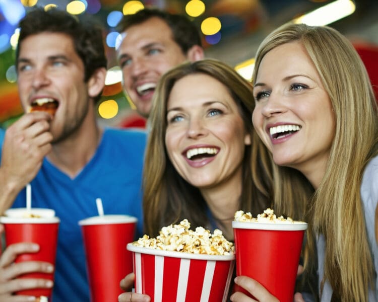 People enjoying concessions at an event.