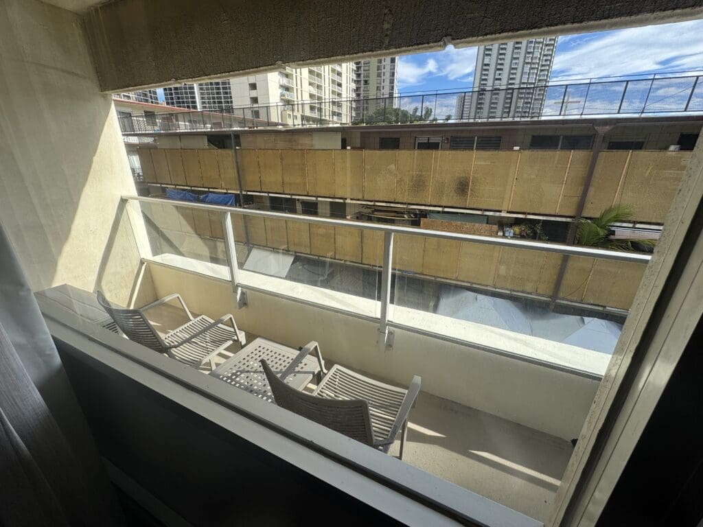 Balcony of a City View Room at Hyatt Place Waikiki