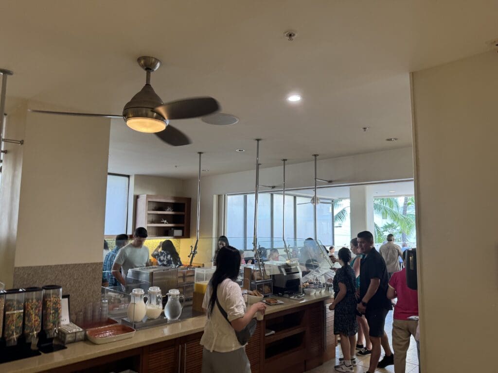 Breakfast buffet area at Hyatt Place Waikiki