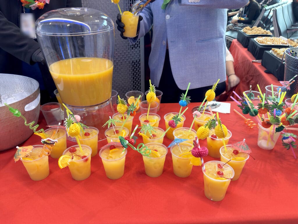 Mocktail "Million Miler Mai Tais" are server during the party for Delta Air Lines’ inaugural flight from Boston (BOS) to Honolulu (HNL) at Boston Logan International Airport on Thursday, November 21, 2024. (©Eye of the Flyer)