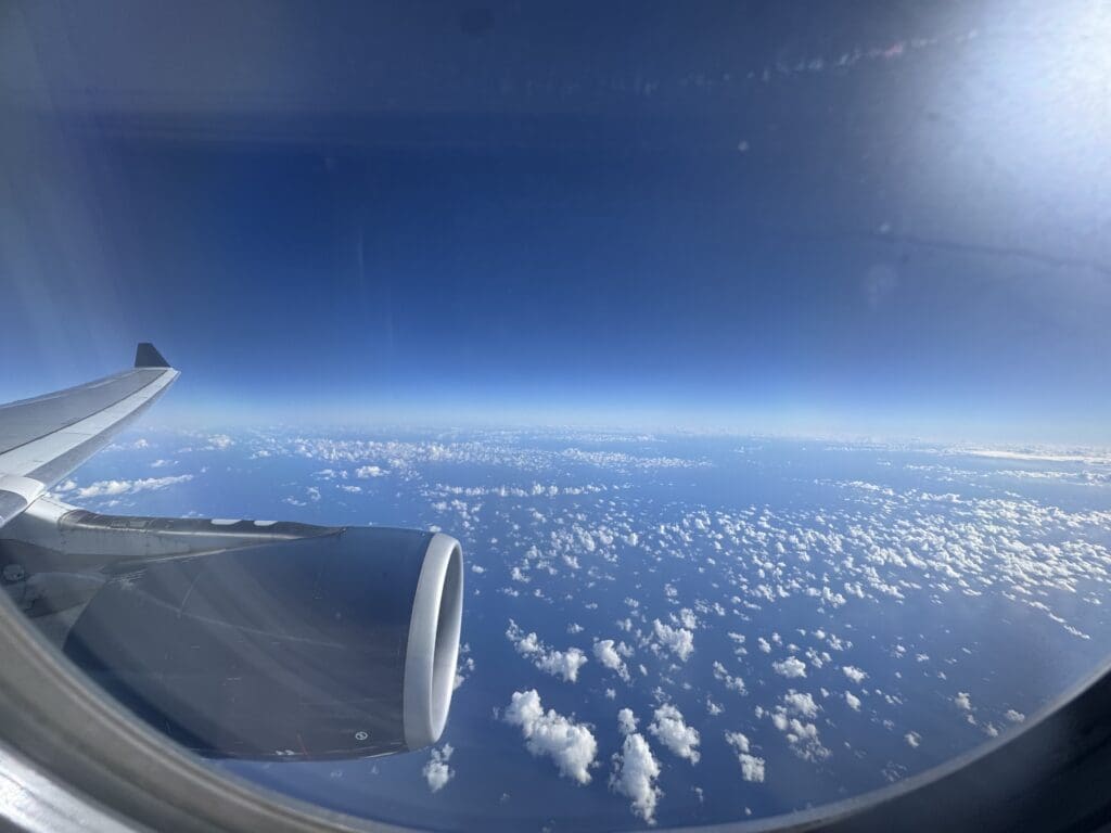 The Pacific Ocean as seen from the air during a Delta Air Lines flight to Daniel K. Inouye International Airport in Honolulu, Hawaii from Boston (BOS).