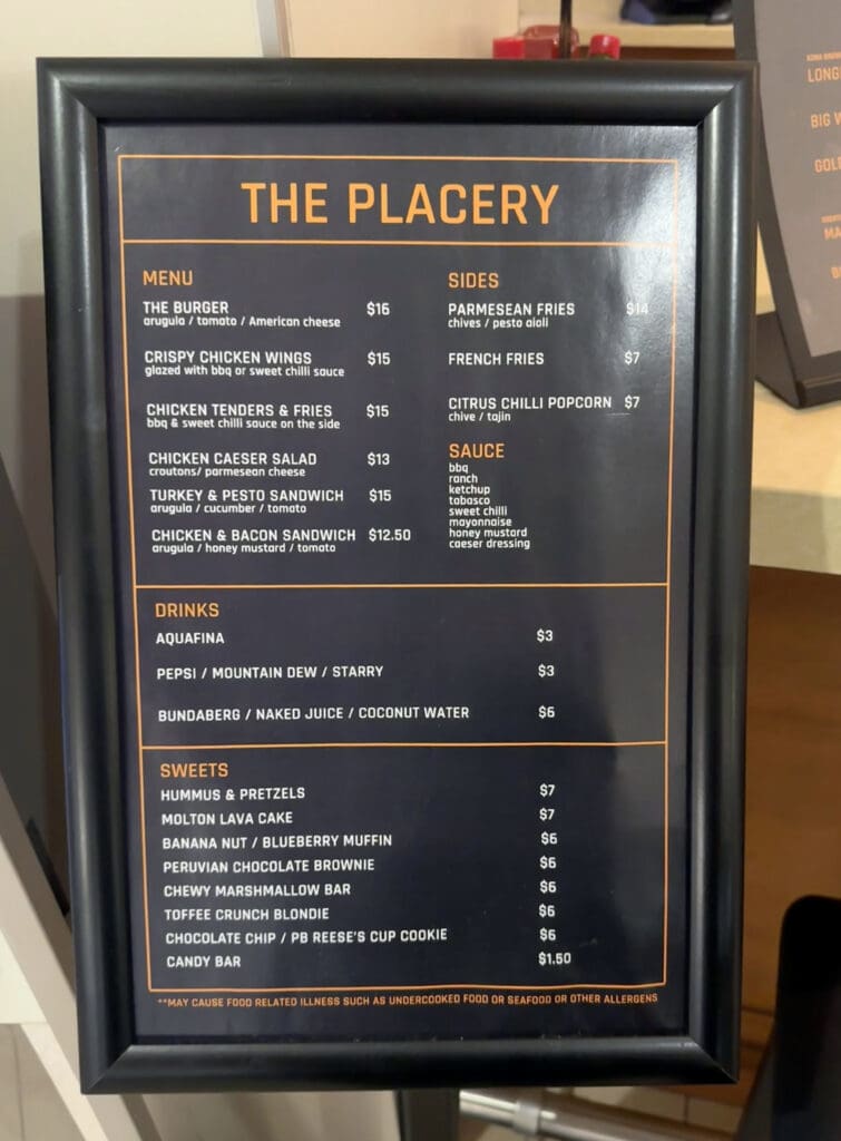 The Placery Menu at Hyatt Place Waikiki