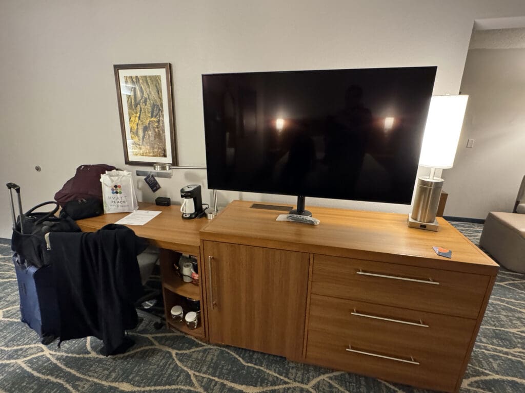 A television and dresser at Hyatt Place Waikiki