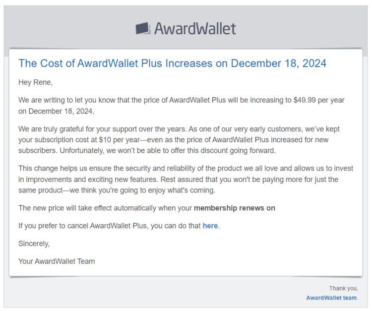 After Over a Decade it is Time for me to Dump AwardWallet Plus – Not Worth $50 / Year