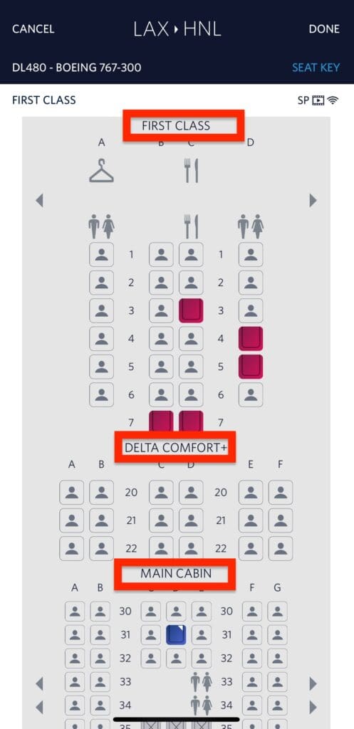 LAX-HNL Delta-Seating-Chart
