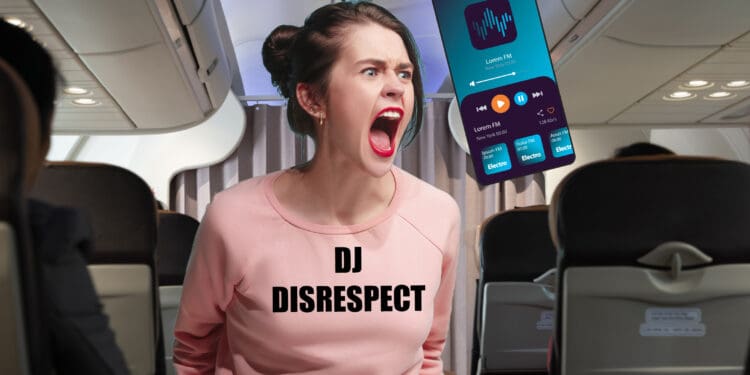 a woman screaming in an airplane