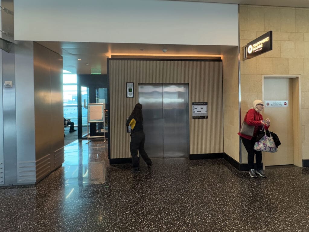 Elevator to the Chase Sapphire Reserve® Lounge in San Diego