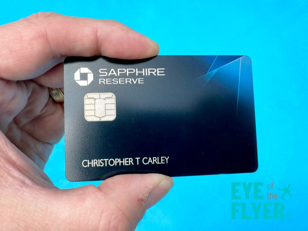 Chase Sapphire Reserve® card over a swimming pool