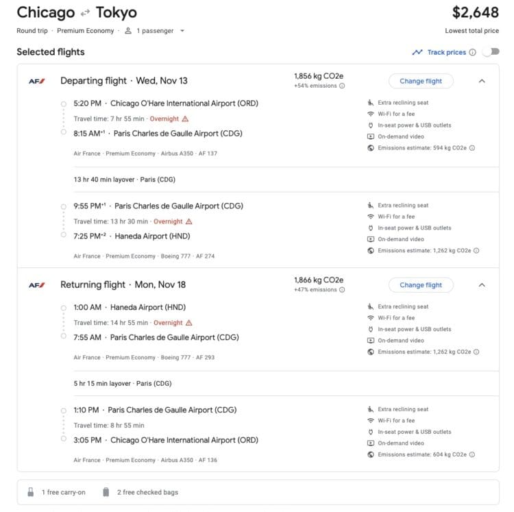 Chicago to Tokyo weekend mileage run