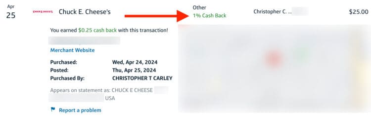 a screen shot of a credit card