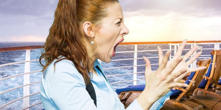 A woman complains on a cruise ship.