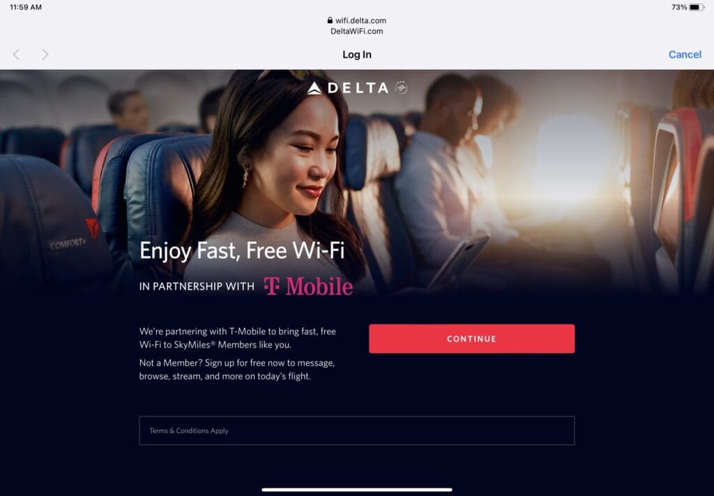 Connecting to Delta's Free Wi-Fi