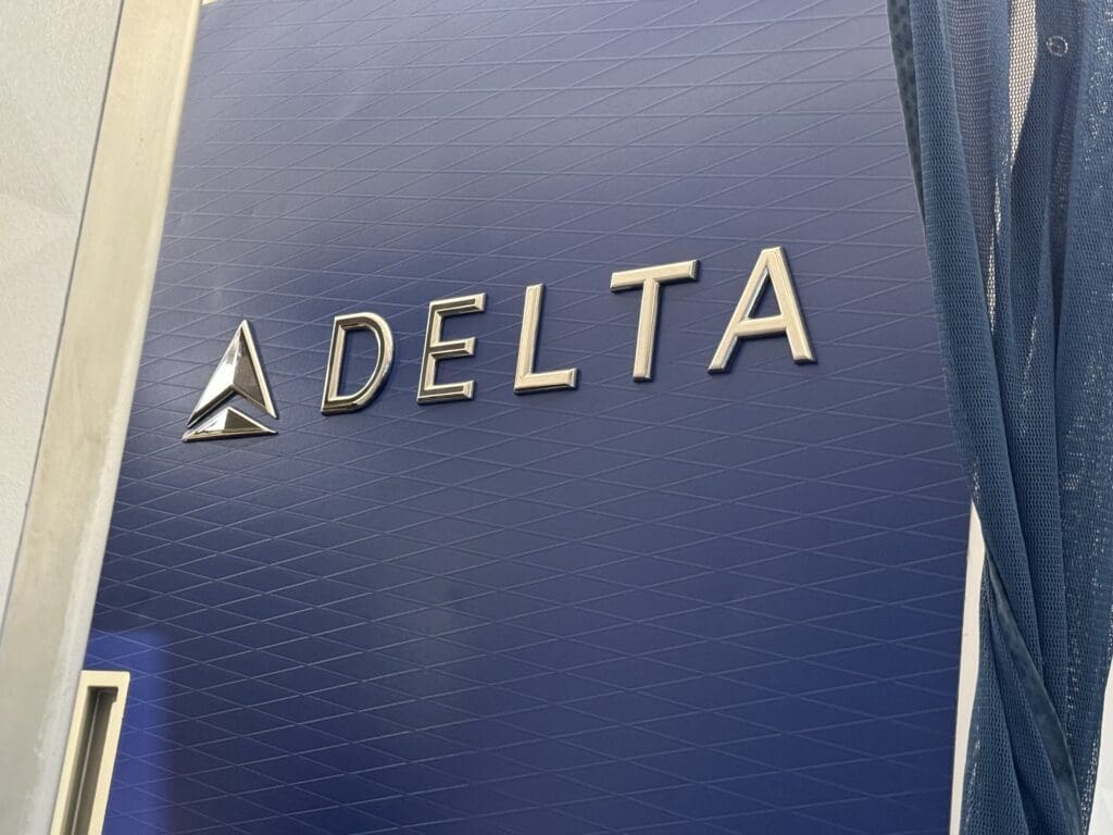 Delta Air Lines logo inside an Airbus A330-300