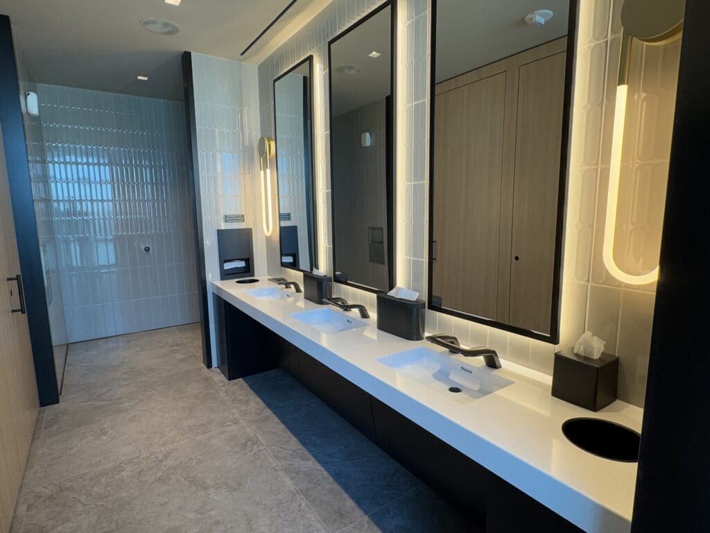 Men's room inside the Chase Sapphire Lounge by The Club at the San Diego International Airport (SAN)