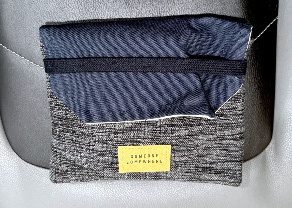 A Someone Somewhere amenity kit given to Delta Air Lines Premium Select customers