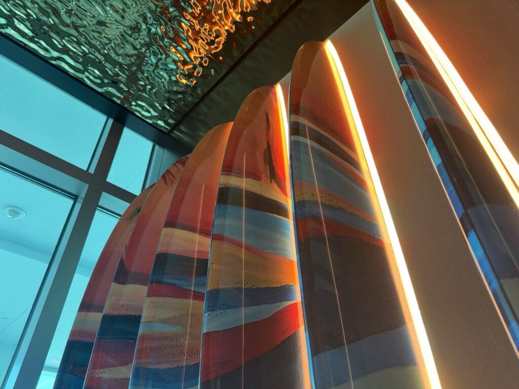 Hanna Daley surfboard and ocean art