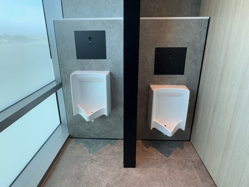 Men's room inside the Chase Sapphire Lounge by The Club at the San Diego International Airport (SAN)