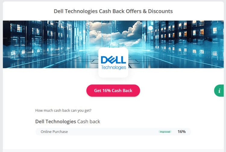 WOW: 16% Cash Back on Dell Purchases (Great for Statement Credits and Other Promotional Offers!)