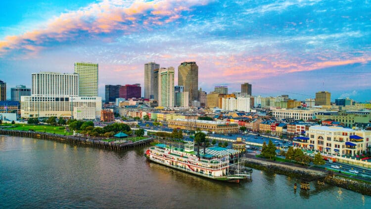 New Orleans, Louisiana, USA Downtown Skyline Aerial