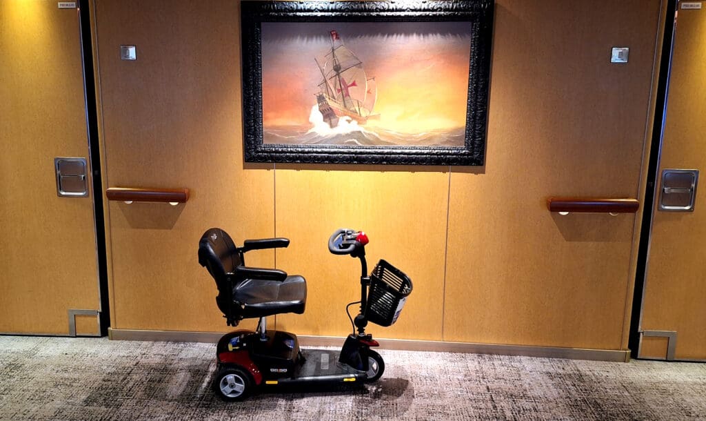 special needs cart on a cruise ship