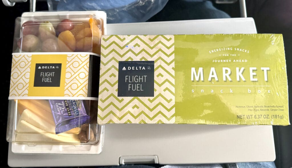 Delta Flight Fuel and Market snack boxes