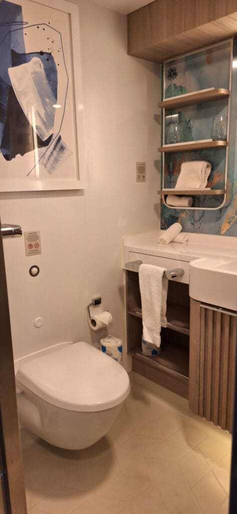 Cuarto de baño con lavabo e inodoro.