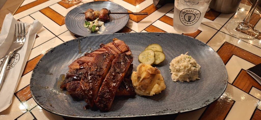 a plate of food on a table