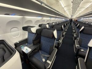 First class seats on Delta's Airbus A321neo 3NP model with 44 first class seats