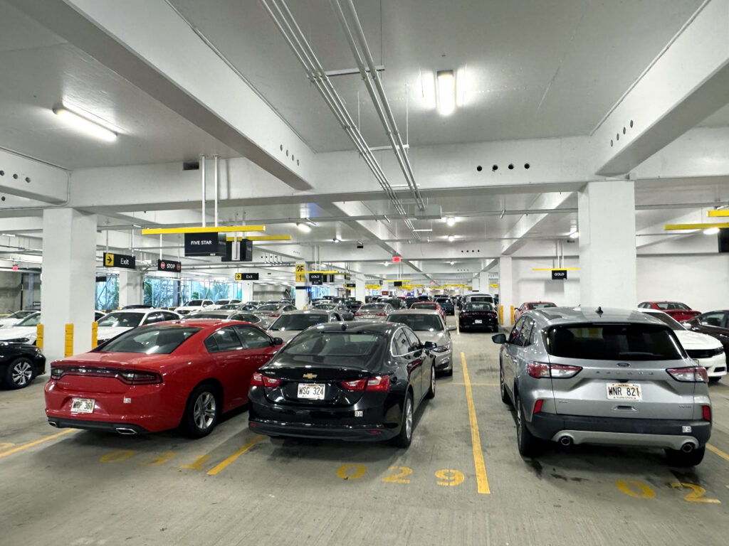 Hertz rental car garage in Honolulu