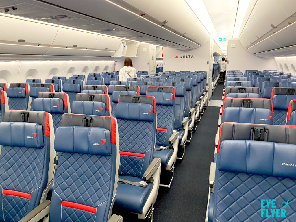 Delta Air Lines A350 Comfort+ and Main Cabin coach seats